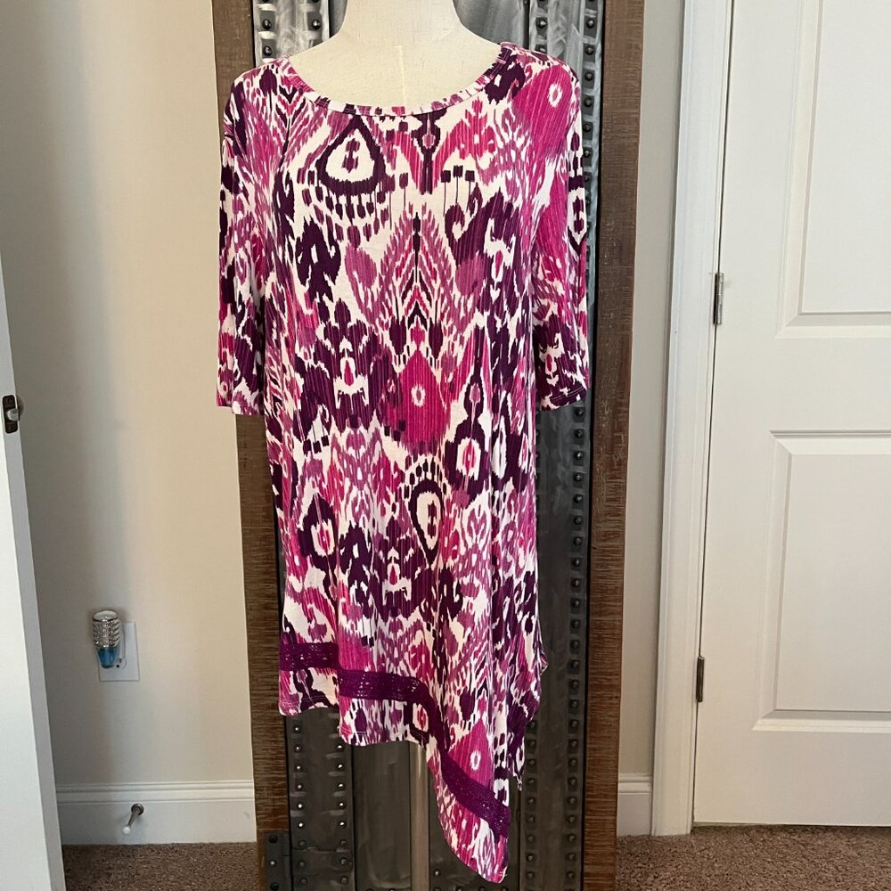 Chico's Vibrant Pink and Purple Top - size 10